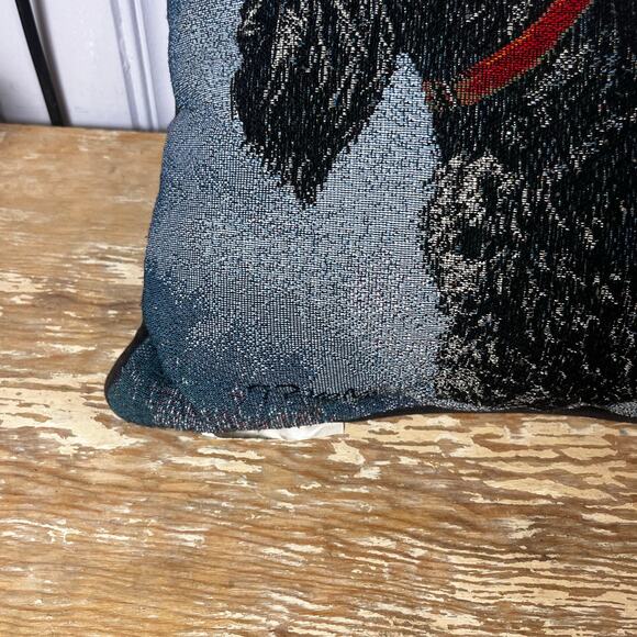 Vintage Scottie Scottish Terrier Tapestry Pillow Signed Linda Picken 15.5x11” - Picture 12 of 16